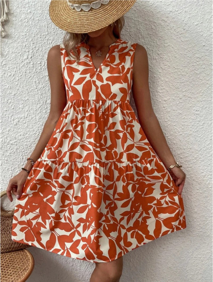 María Cristina | Vestido corto sin mangas con estampado