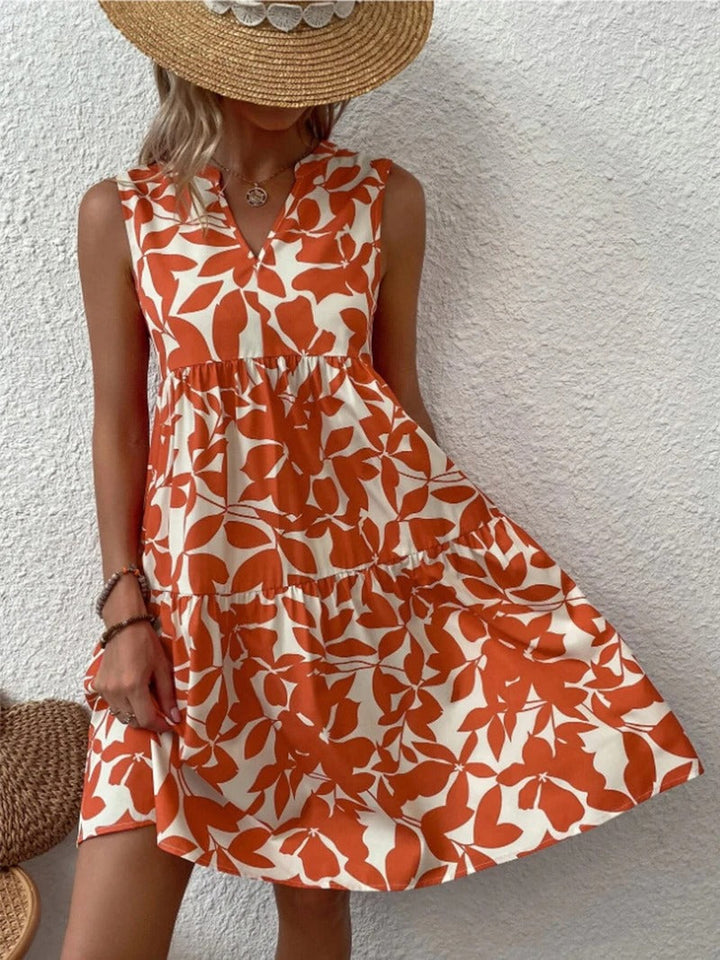 María Cristina | Vestido corto sin mangas con estampado