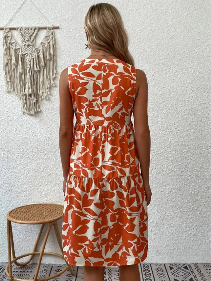 María Cristina | Vestido corto sin mangas con estampado