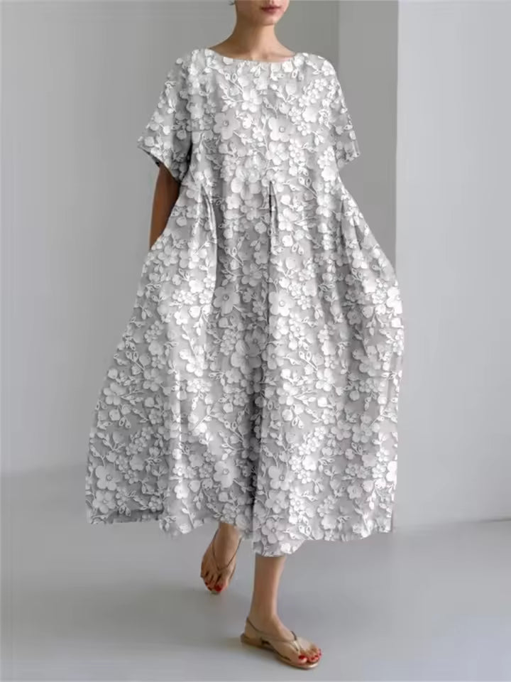 Rosario | Vestido largo suelto cuello redondo