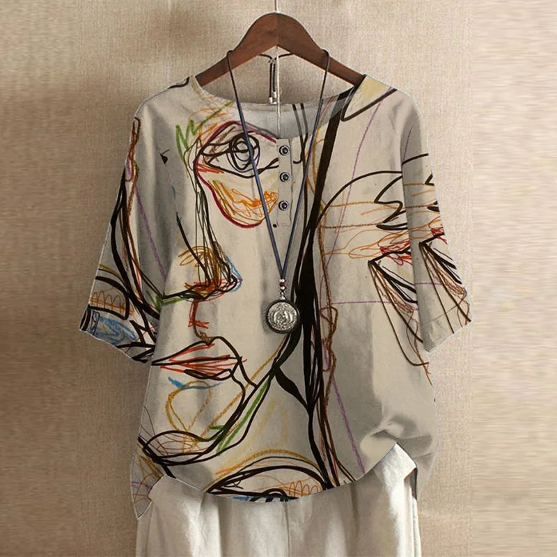 Danitza | Blusa floral de inspiración vintage