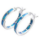 Nélida | Aros de argolla con ópalo de fuego azul
