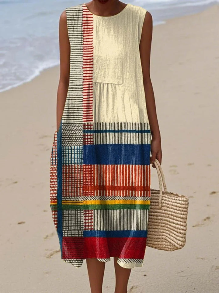 Belén Andrea | Vestido midi arte geométrico