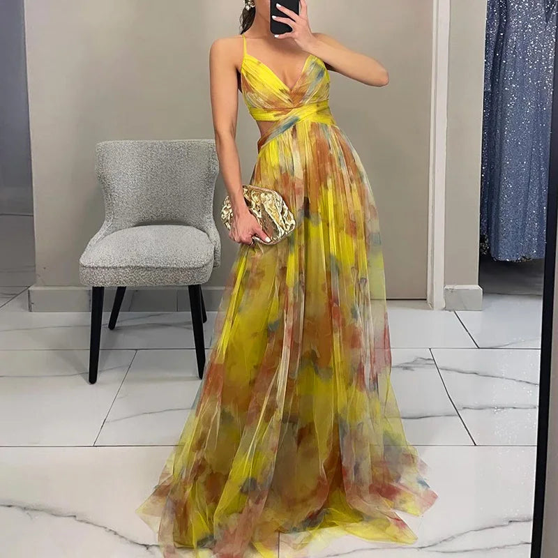 Giselle | Encantador Maxi-Vestido con Estampado Floral