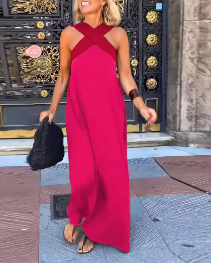 María | Vestido largo con tirantes cruzados