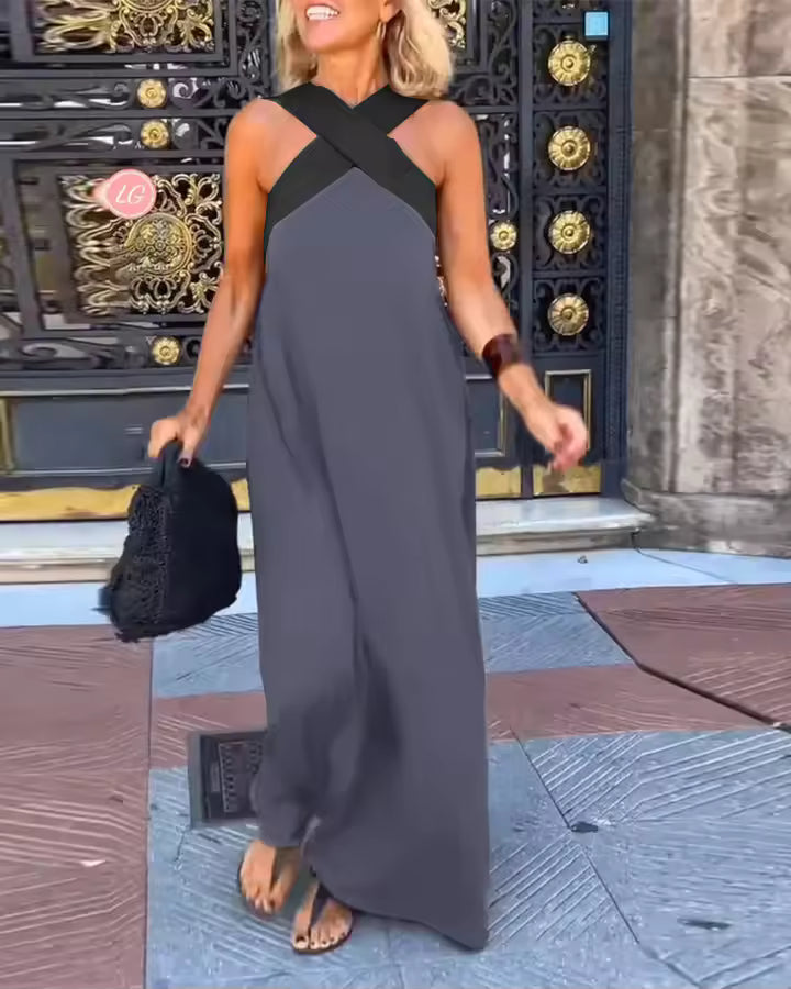 María | Vestido largo con tirantes cruzados