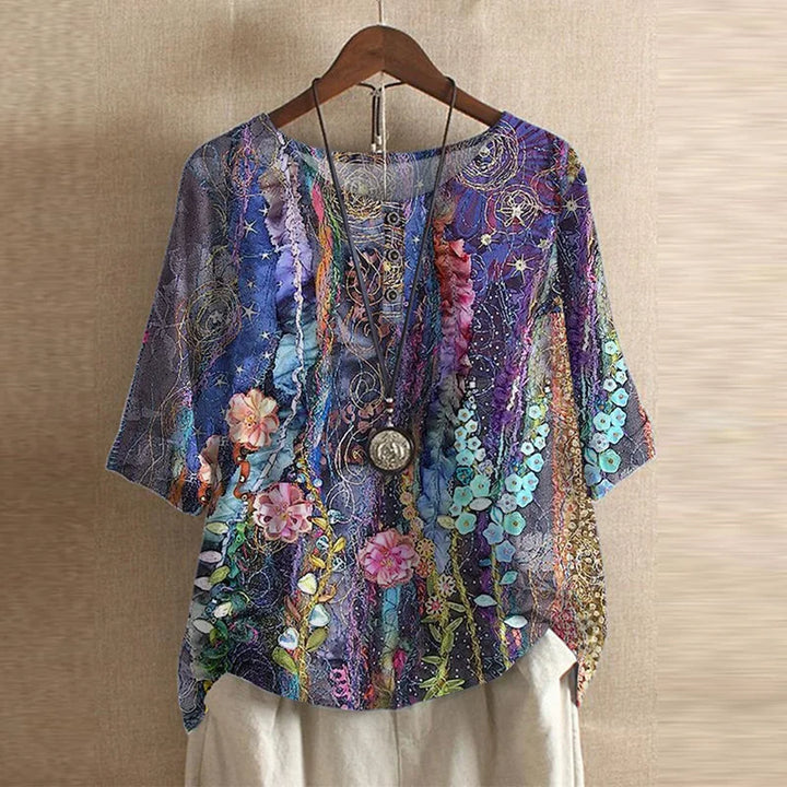 Danitza | Blusa floral de inspiración vintage