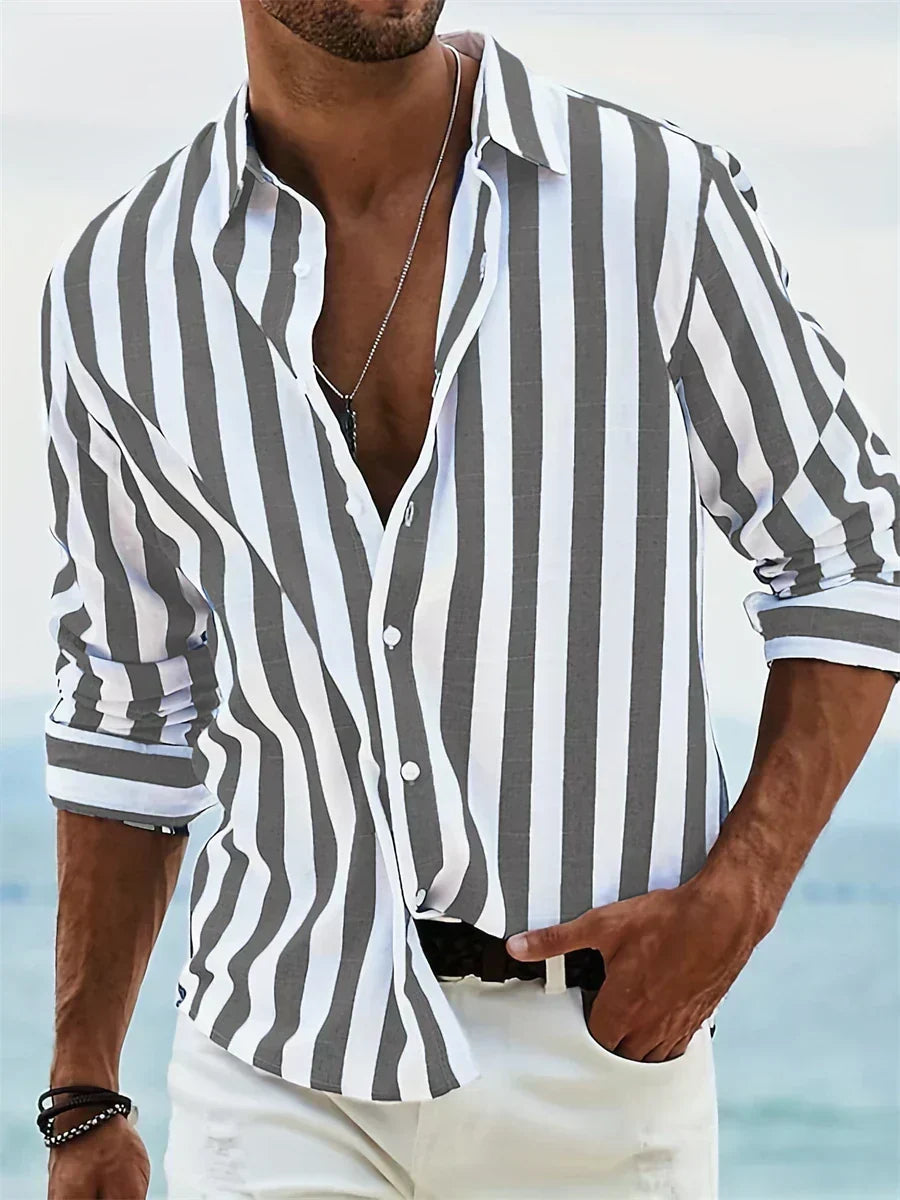 Pedro | Camisa de rayas corte holgado