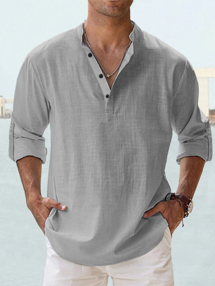 Amilcar | Camisa de manga larga con botones al cuello
