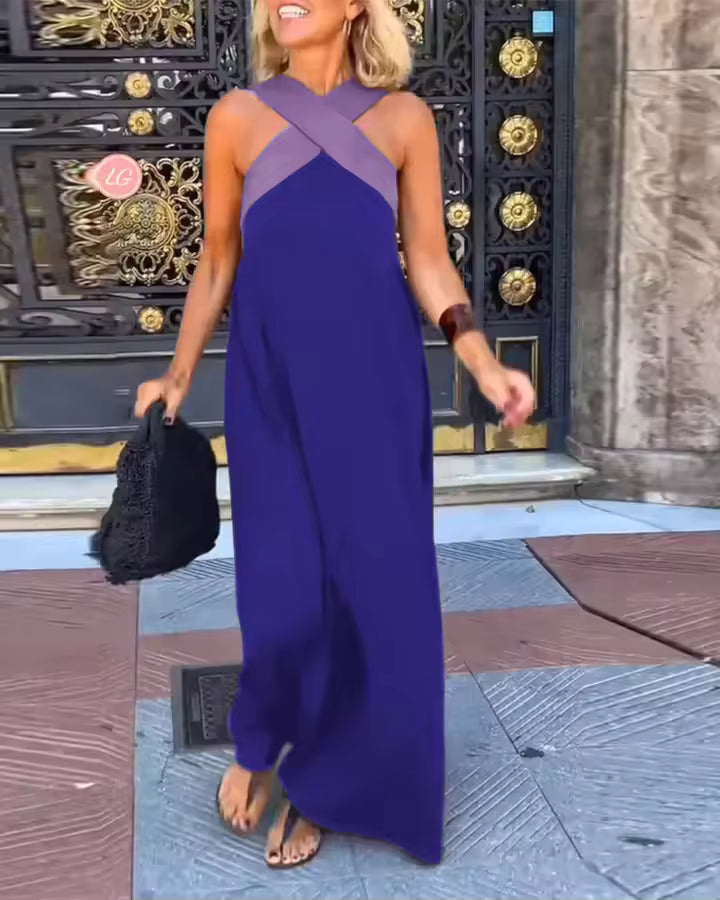 María | Vestido largo con tirantes cruzados