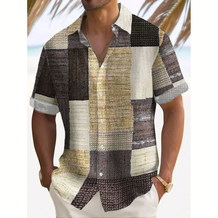 Luciano | Camisa retro de bloques de color