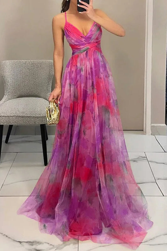 Giselle | Vestido Largo Elegante con Estampado Floral