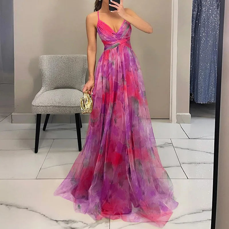 Giselle | Encantador Maxi-Vestido con Estampado Floral