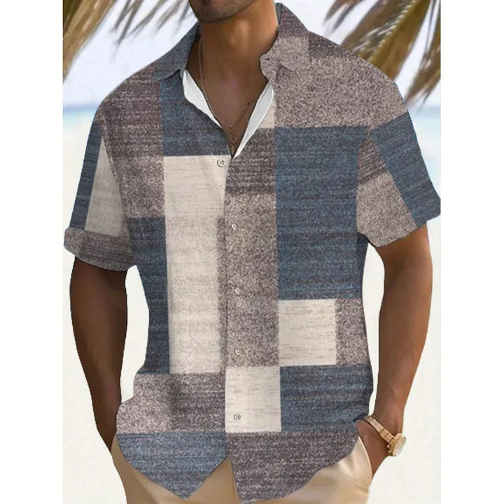Luciano | Camisa retro de bloques de color