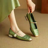 Berenice | Zapatos mary jane con tira trenzada y perla