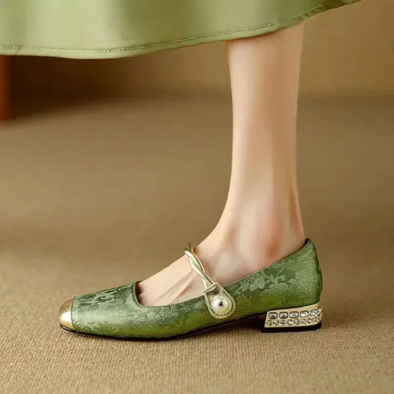 Berenice | Zapatos mary jane con tira trenzada y perla