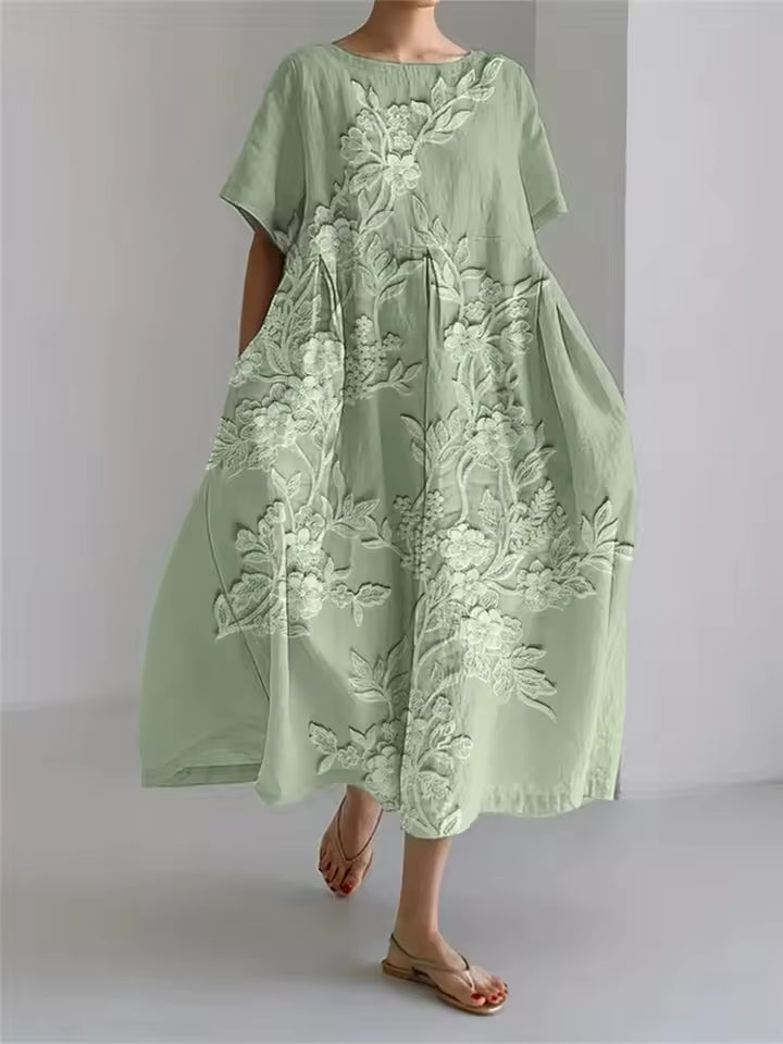 Rosario | Vestido largo suelto cuello redondo
