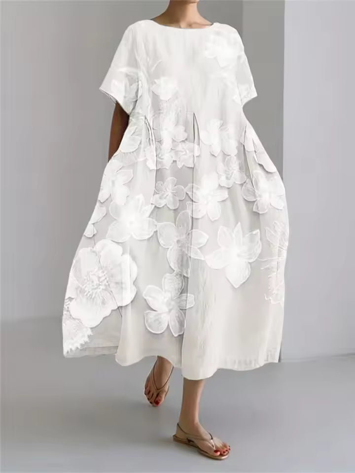 Rosario | Vestido largo suelto cuello redondo