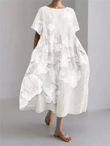 Rosario | Vestido largo suelto cuello redondo
