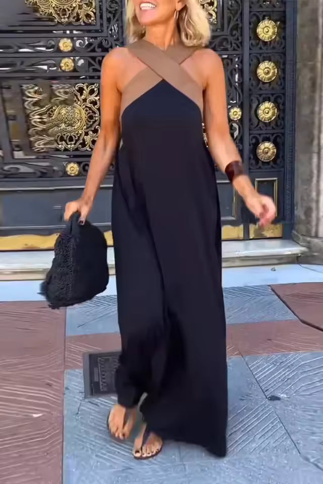 María | Vestido largo con tirantes cruzados