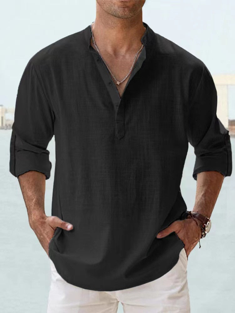 Amilcar | Camisa de manga larga con botones al cuello
