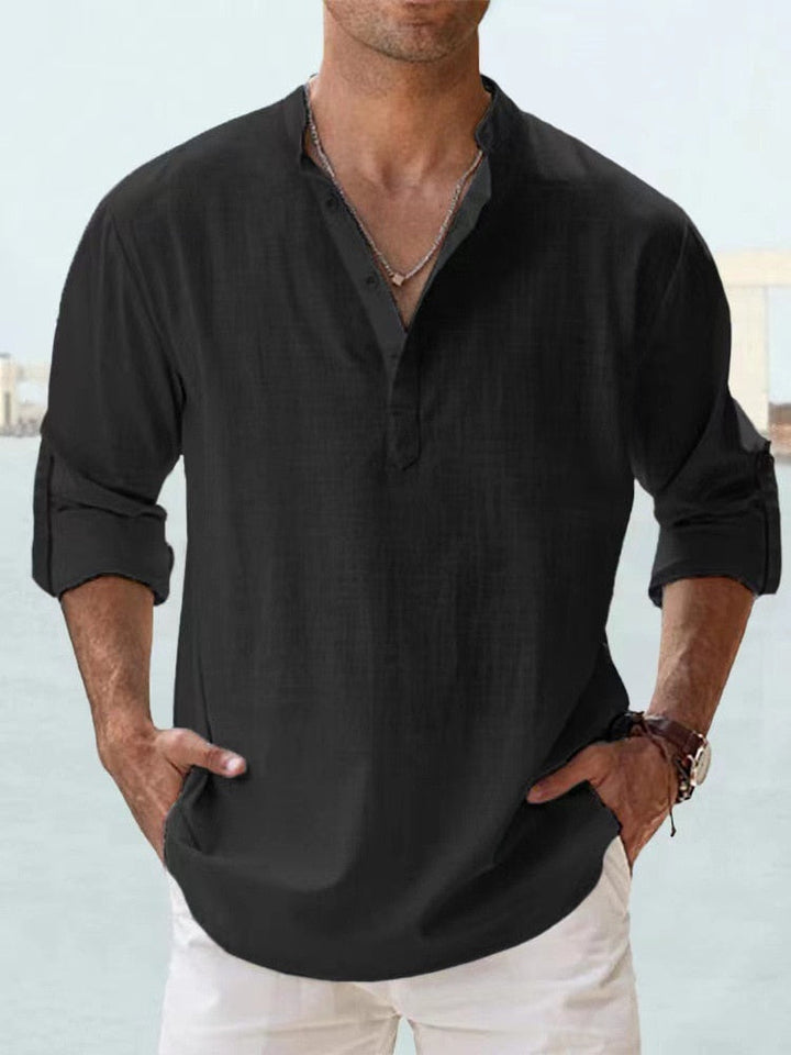 Amilcar | Camisa de manga larga con botones al cuello