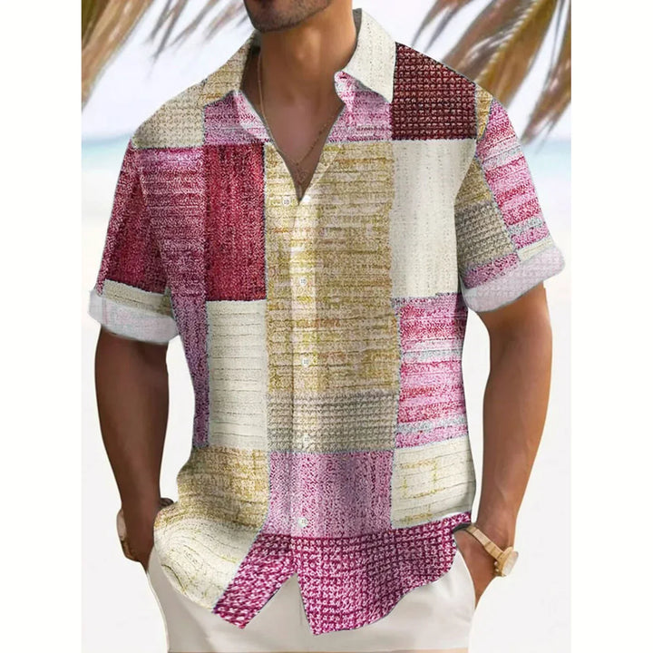 Luciano | Camisa retro de bloques de color