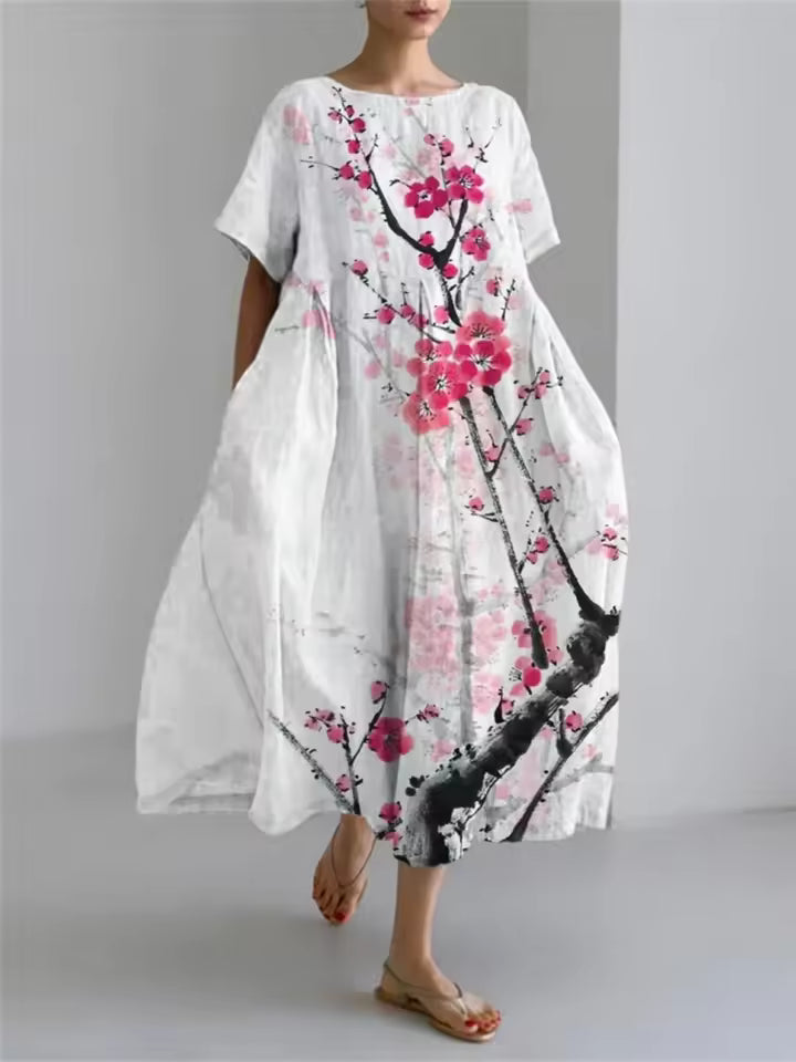 Rosario | Vestido largo suelto cuello redondo