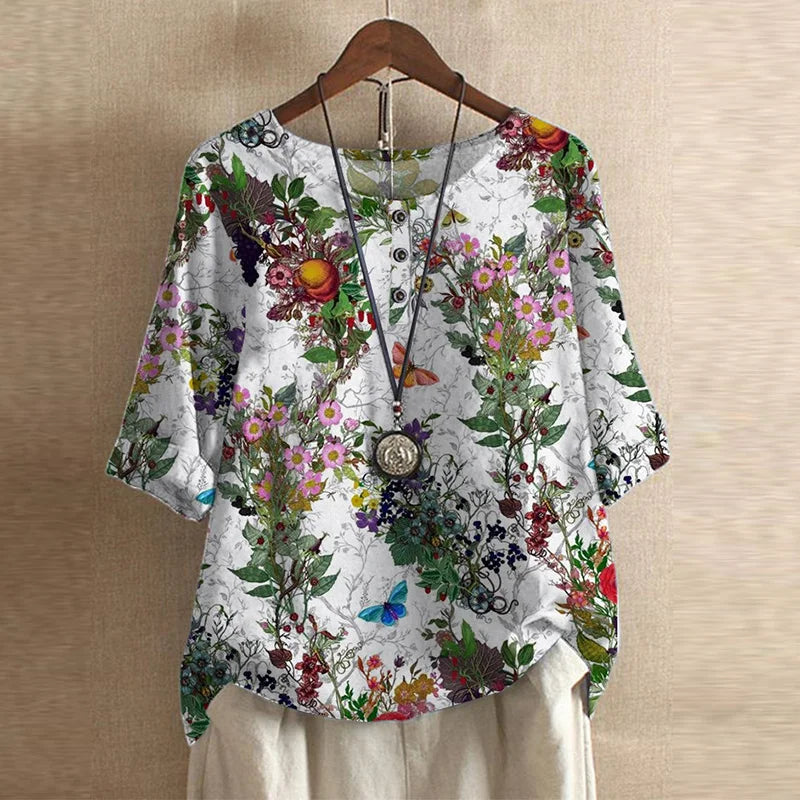 Danitza | Blusa floral de inspiración vintage