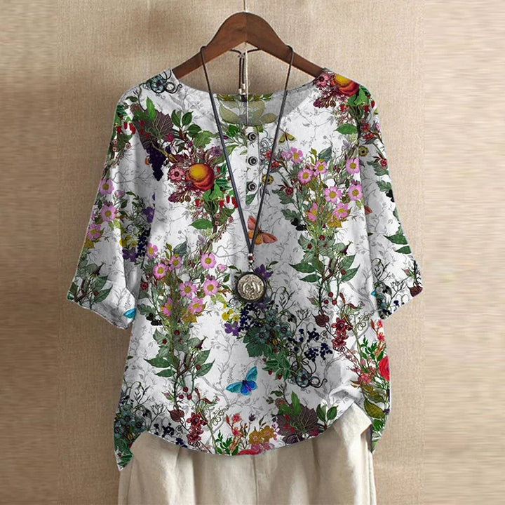 Danitza | Blusa floral de inspiración vintage