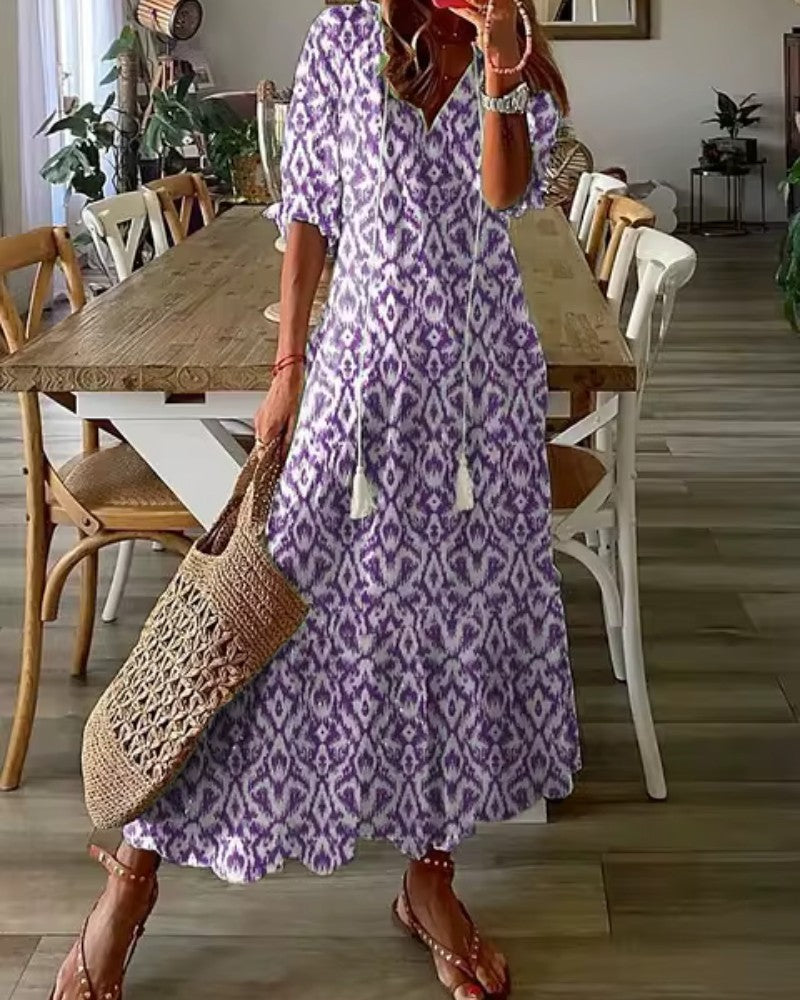 Andrea | Vestido Boho Vintage con Escote en V