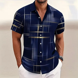 Alejandro | Camisa manga corta con estampado de líneas