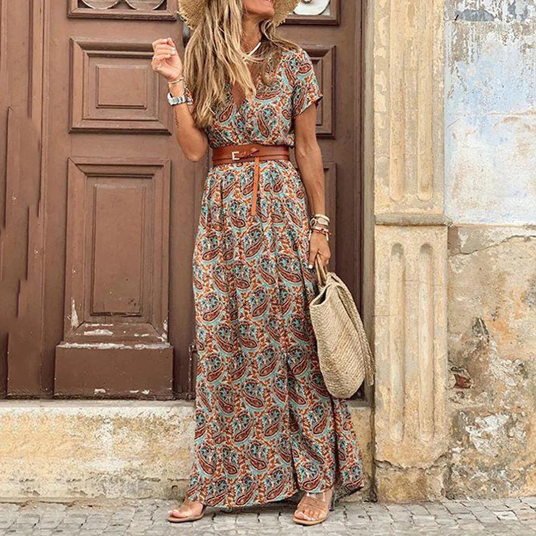 Ružica | Vestido largo boho escote en V