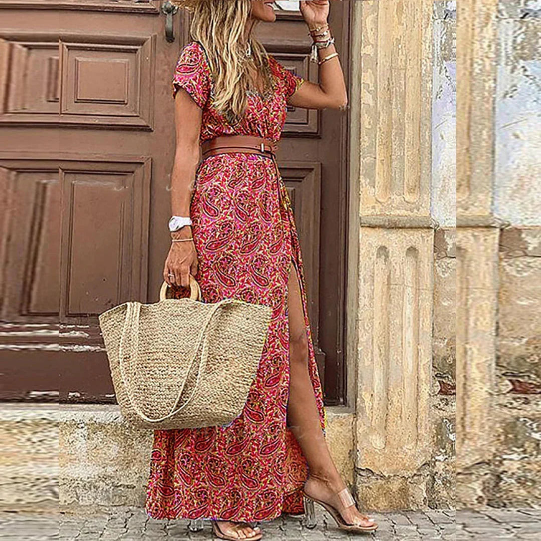 Ružica | Vestido largo boho escote en V