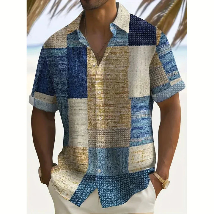 Luciano | Camisa retro de bloques de color