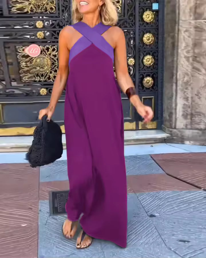 María | Vestido largo con tirantes cruzados