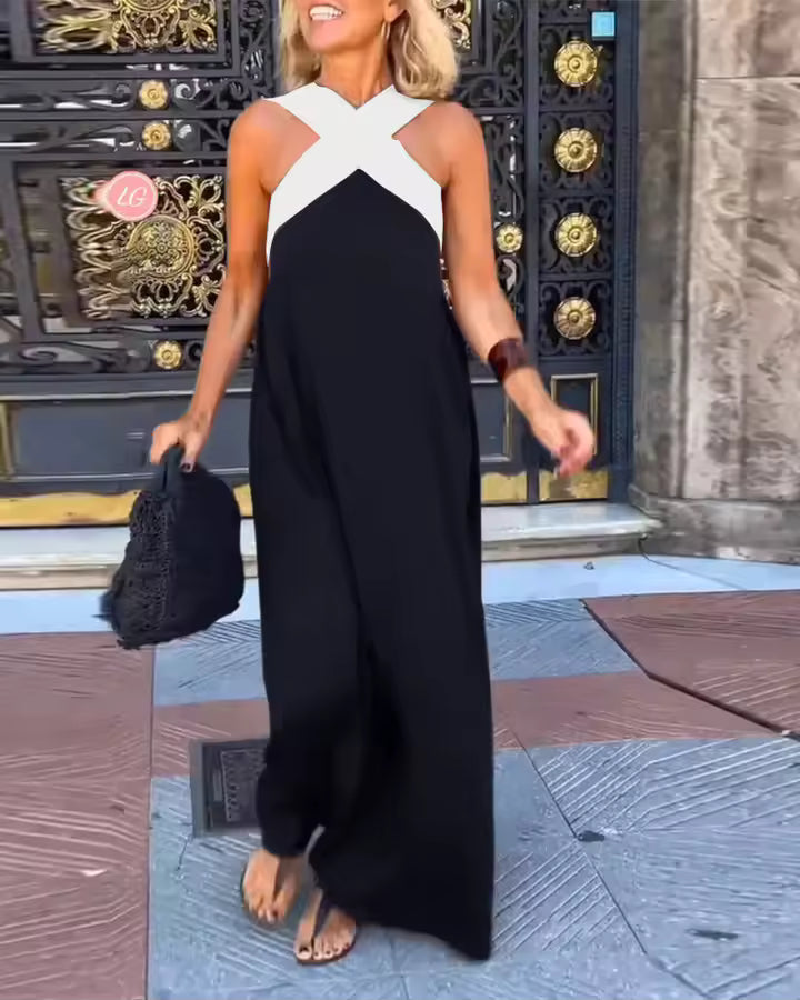 María | Vestido largo con tirantes cruzados