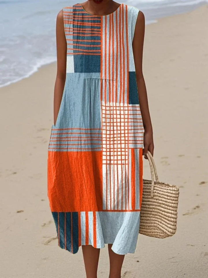 Emelina | Vestido midi con estampado geométrico