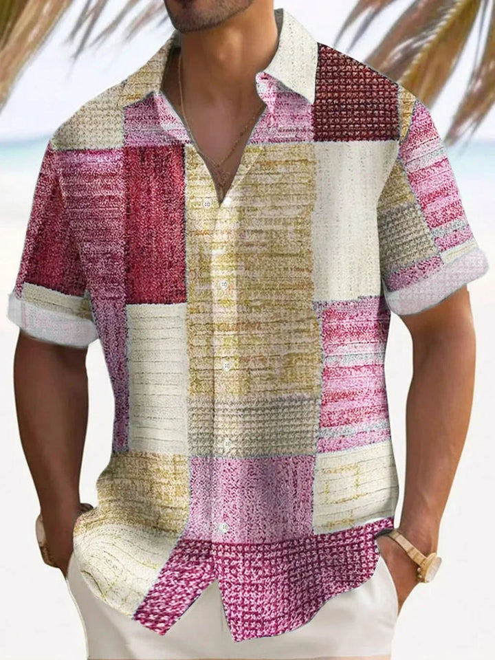 Luciano | Camisa retro de bloques de color