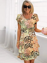 Nadine | Vestido de volantes estampado animal