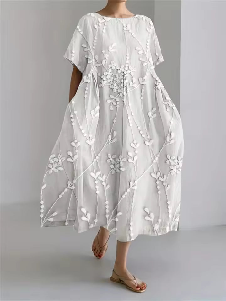 Rosario | Vestido largo suelto cuello redondo