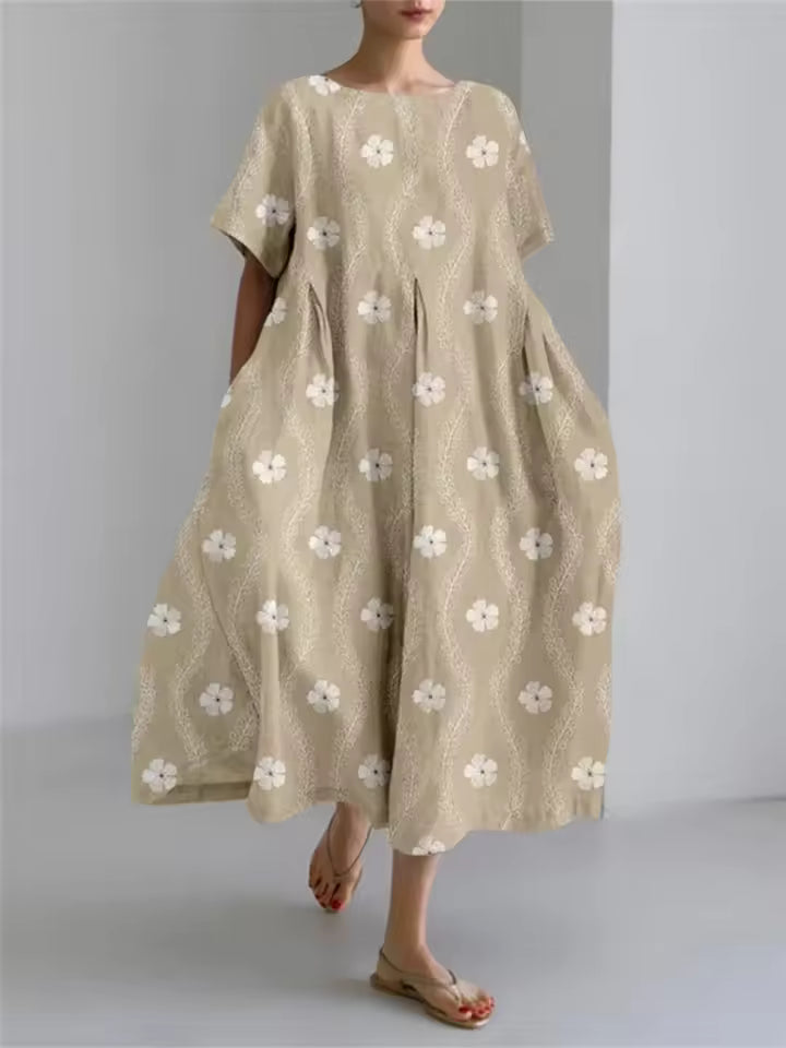 Rosario | Vestido largo suelto cuello redondo