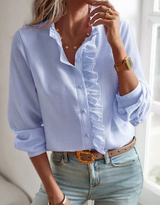 Reina | Blusa con volante y botones