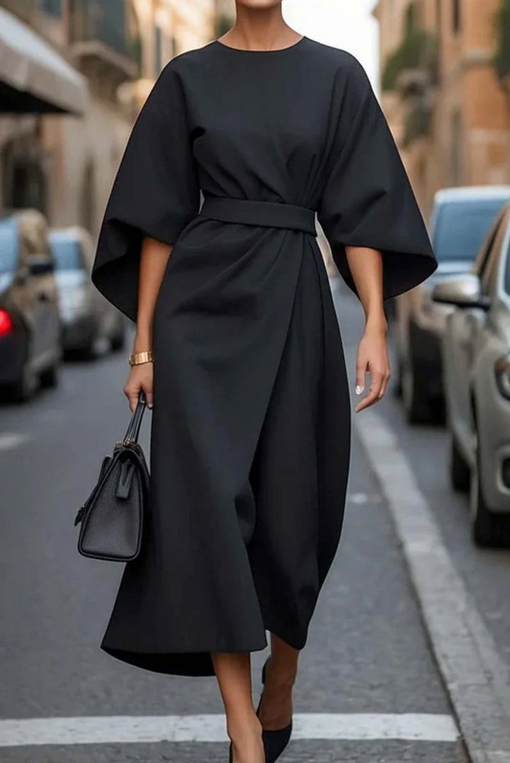 Clara | Vestido midi manga farol