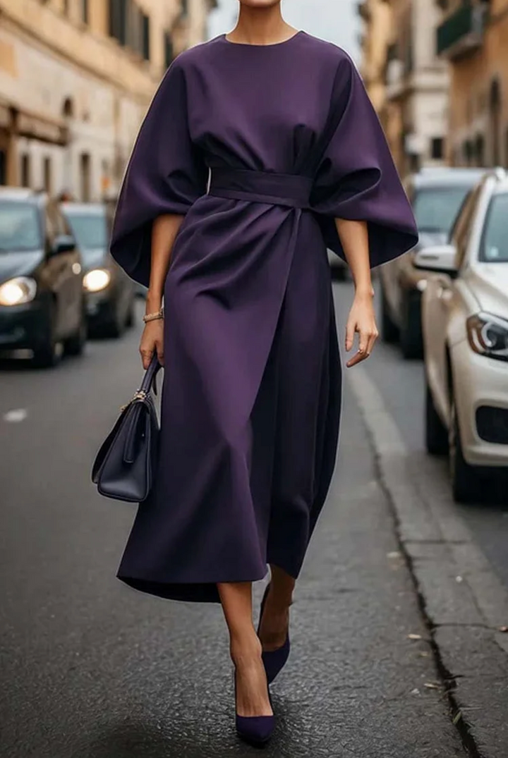 Clara | Vestido midi manga farol