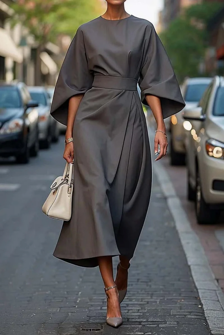 Clara | Vestido midi manga farol