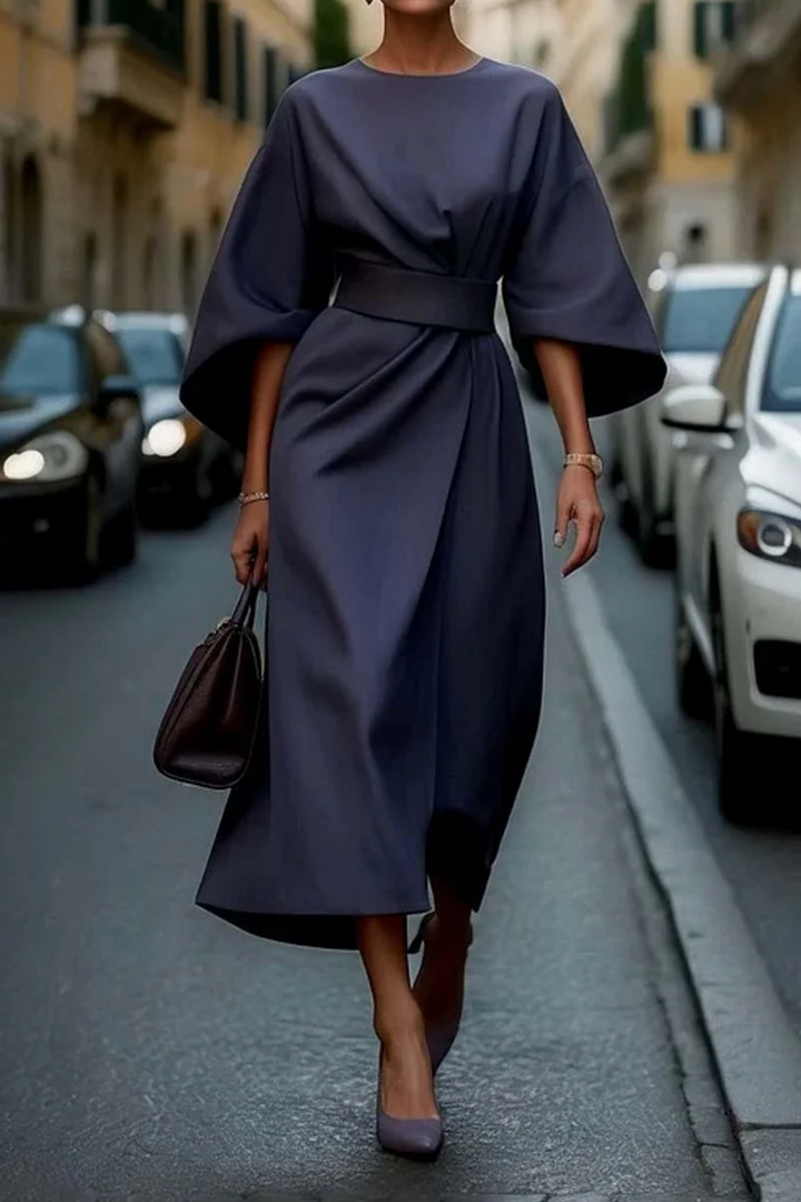 Clara | Vestido midi manga farol