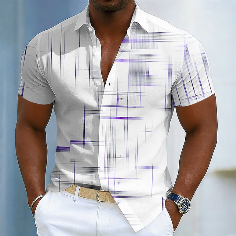 Edison | Camisa manga corta con estampado geométrico
