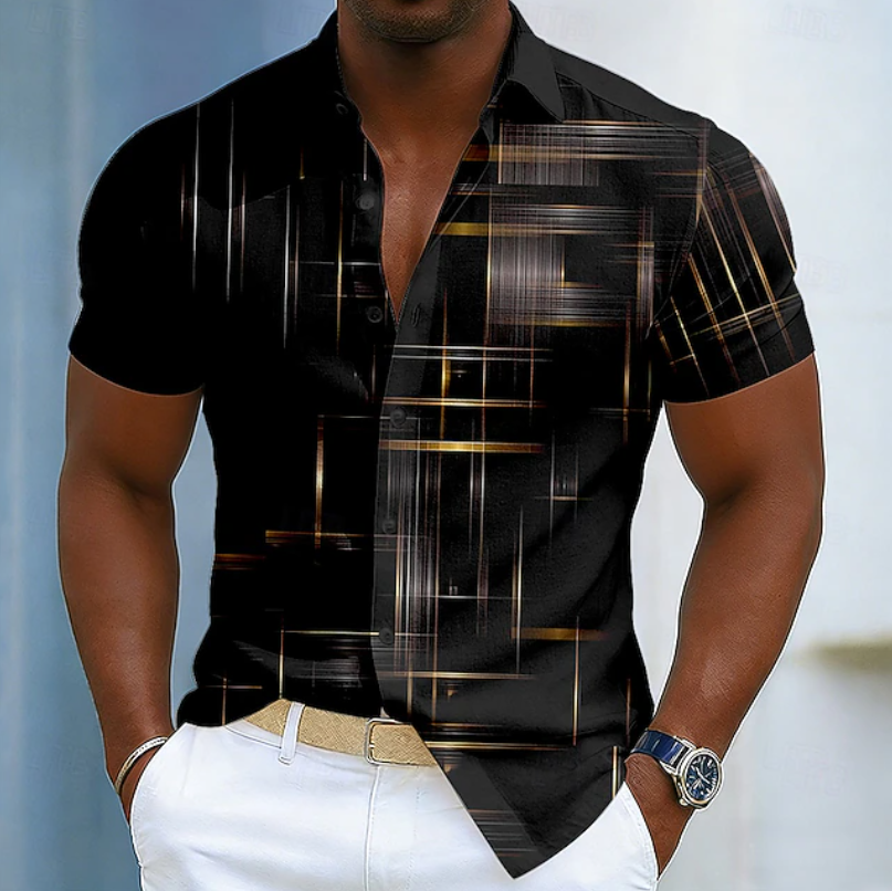 Edison | Camisa manga corta con estampado geométrico