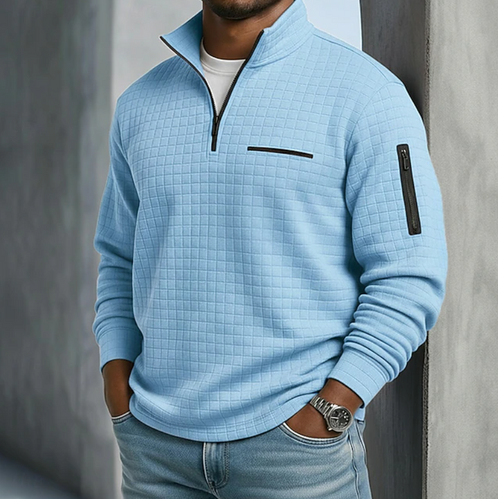 Carlos | Sweater texturado media cremallera